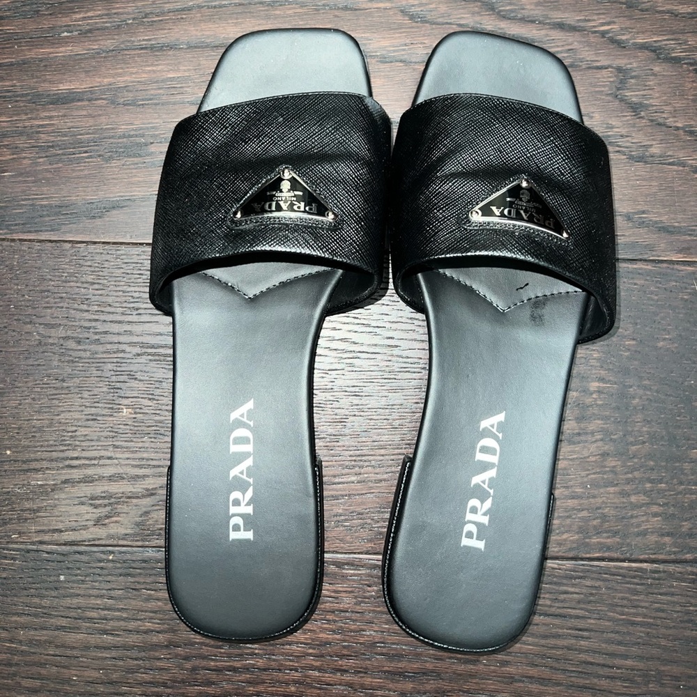 Black Prada Slide Sandal - Picture 2 of 8